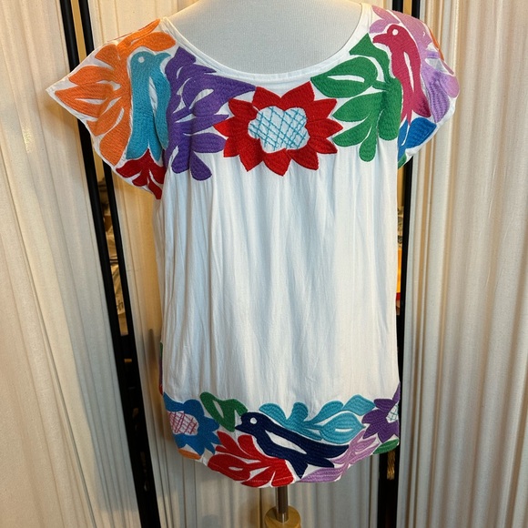 Pink and White Relaxed Graphic Blouse - Picture 2 of 3